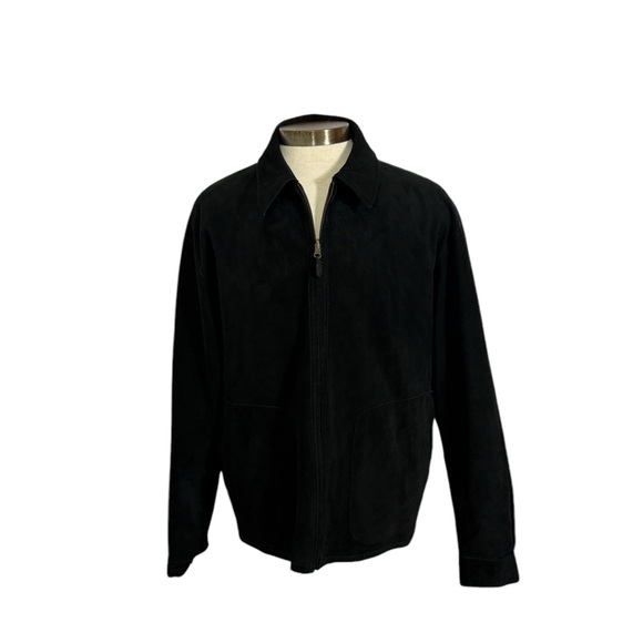 MISSANI LE COLLEZIONI Black Leather Reversible, Suede Jacket Zip Large - Picture 5 of 13